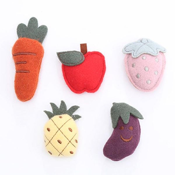 

cat toys 5pcs interactive toy mini fruits vegetables shape kitten chew felt catnip teething pet training