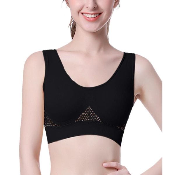 

solid fitness yoga bras women running high stretch seamless push up sports crop femme gym workout athletic vest actievewear clothing, White;black