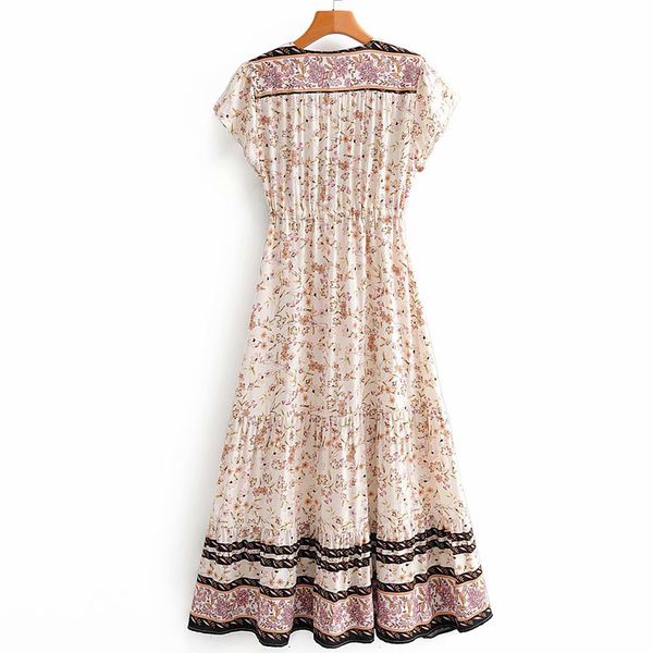 

dresses retro v-neck ethnic style positioning print chic women's dresses bohemian harajuku beach retreat female dress, Black;gray