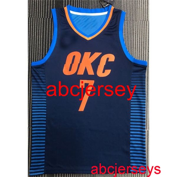 

7# anthony 2021 dark blue basketball jersey embroidery xs-5xl 6xl, Black