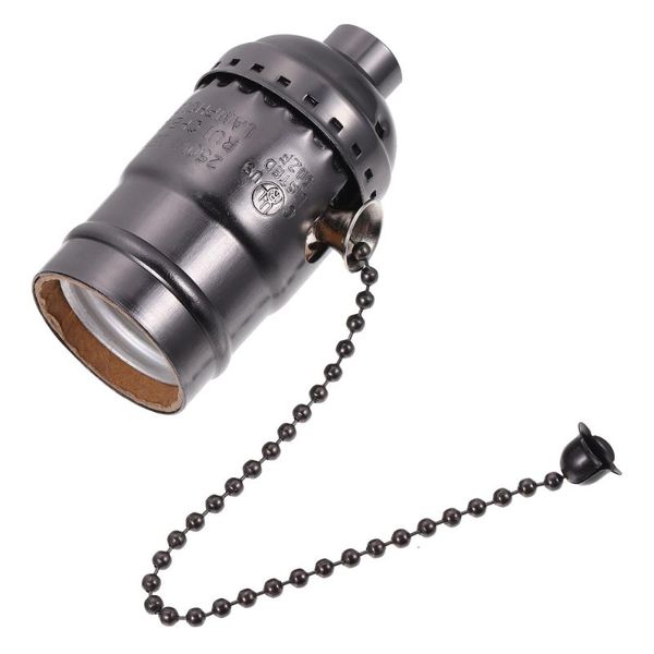 

smart home control retro e-27 lamp holder aluminum light socket with zipper