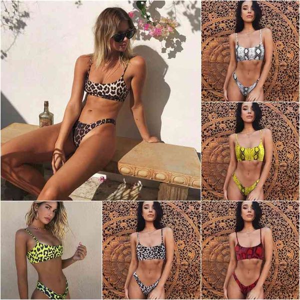 

snakeskin bikini women swimwear leopard s biquini swim suit push up swimsuit female beachwear swimming 210722, White;black