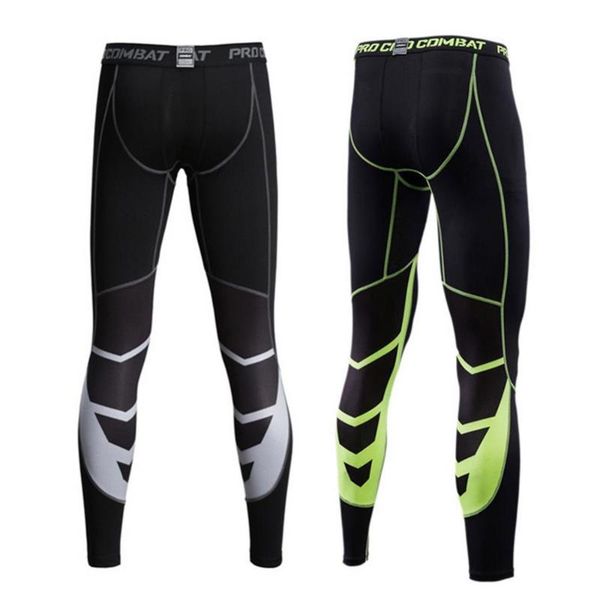 

men's pants men leggings high waisted skinny quick-drying sports fitness running tight stretchy trousers, Black