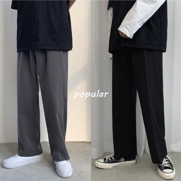

men's suits & blazers summer thin section dress pants fashion solid color business casual suit men streetwear loose straight trousers m, White;black