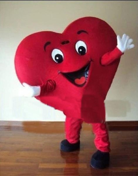 Spettacolo teatrale San Valentino Cuore Rosso Costume Mascotte Halloween Natale Festa in Fantasia Personaggio Dei Cartoni Animati Abito Vestito Adulto Donna Uomo Vestito Carnevale Unisex Adulti