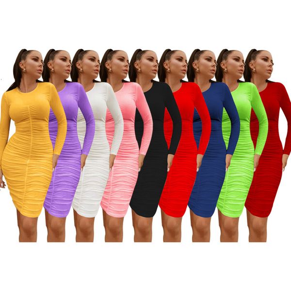 

luxury casual drswomen's fashion trend summer solid color long sleeve drs hem elegant sexy, Black;gray