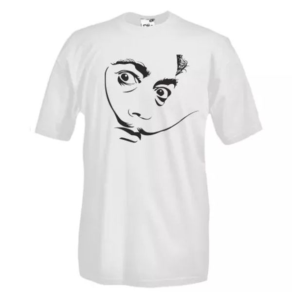 

j205 mesh dali salvator dali, art moustache, contemporary art t-shirt, White;black