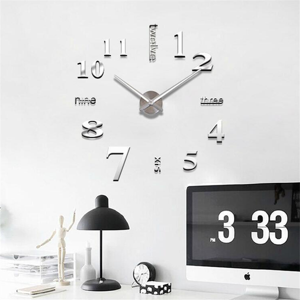 

wall clocks 3d roman mirror clock diy sticker modern effect interior living room home decoration