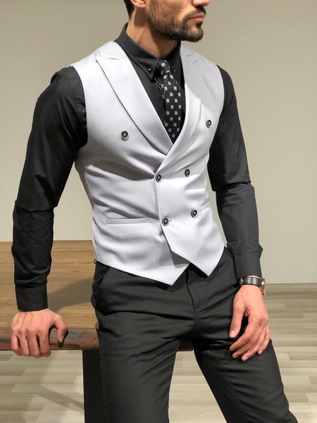 

men's vests 2021 fashionable brown corduroy male suits casual fall winter terno masculino 2 pieces set formal business wear blazer pant, Black;white