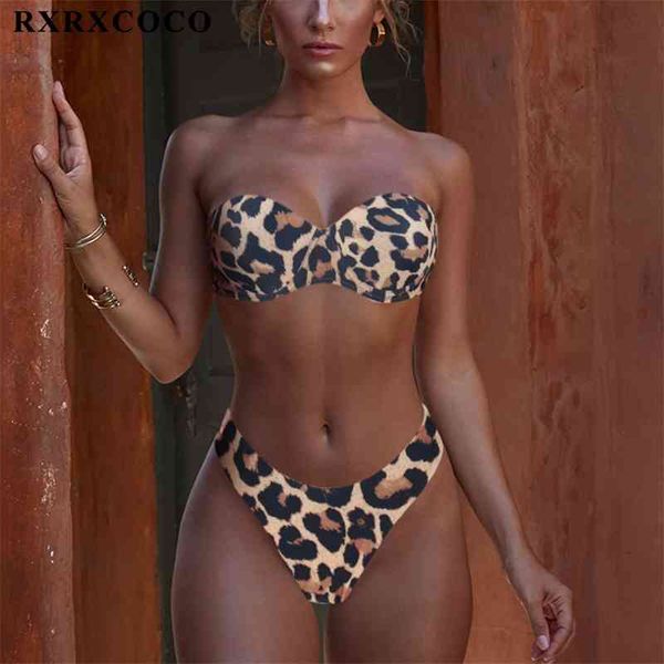 

rxrxcoco bikini swimwear women swimsuit push up bathing suit female thong beach wear biquini animal print leopard bikini 210406, White;black