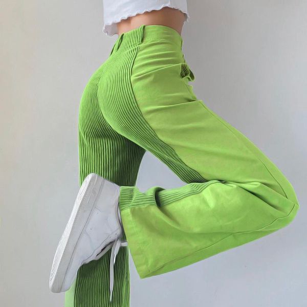 

pants women corduroy patchwork straight trousers ladies fashion long vintage streetwear y2k solid color pantalones de mujer women's & c, Black;white