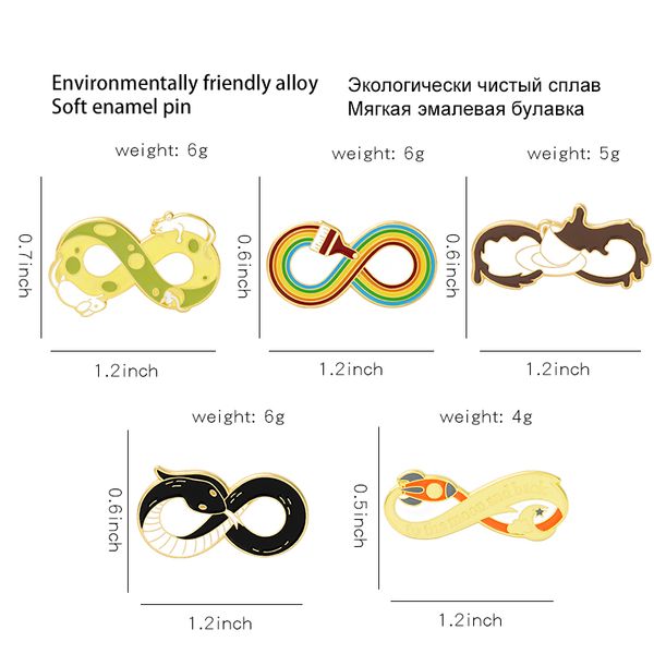 

infinity symbol enamel pins cheese coffee brush rocket moon snake brooch lapel badge bag cartoon jewelry gift for kid frienddio chan contact, Gray