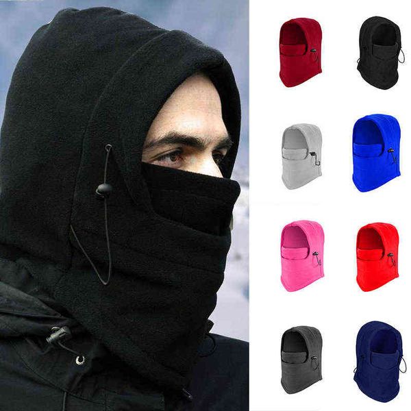 New Arrivials Uomo Donna Pile antivento Full Face Neck Head Mask Snow Tactical Balaclava Winter Riding Ski Cap Hat Cover Y21111