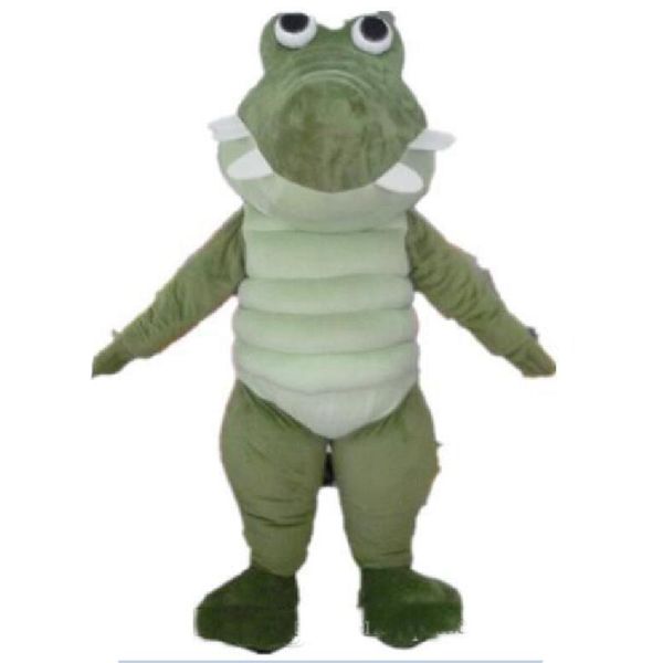 Costume da mascotte professionale coccodrillo verde Vestito da festa di Natale di Halloween Vestito da personaggio dei cartoni animati di animali Vestito da carnevale unisex per adulti