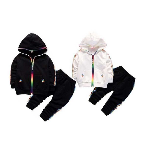 

new autumn fashion clothes kids boys girl cartoon hoodies pants 2pcs/set spring children toddler costume infant casual tracksuit p0831, White
