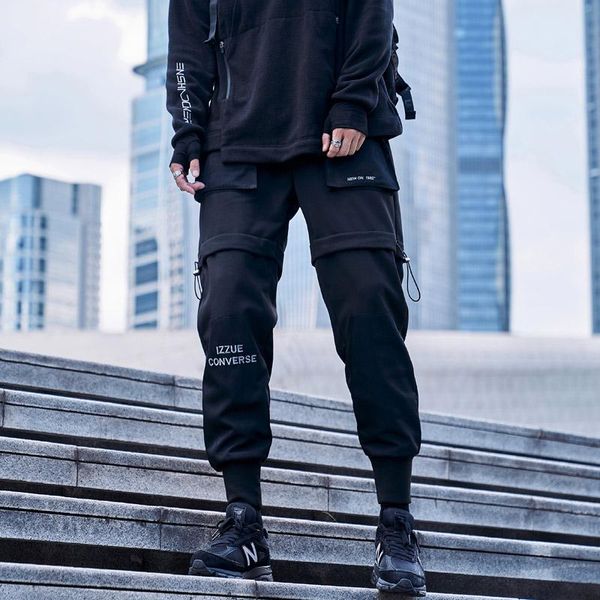 

men's pants men trousers jogging military cargo casual outdoor tracksuit 2021 autumn fashion loose all-match street, Black
