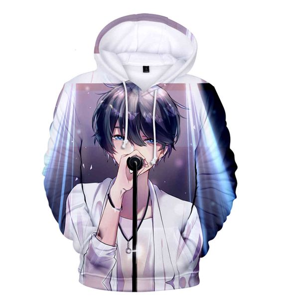 

women's hoodies & sweatshirts soraru mafumafu imprint 3d hoodies fashion autumn winer suit harajuku streetwear kawaii woman/man with ho, Black