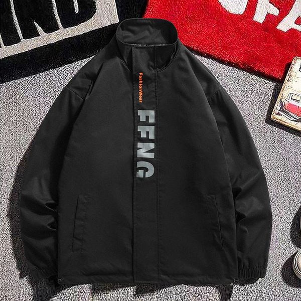 

men's jackets 2021 autumn jacket for men style clothing techwear windbreaker clothes oversized man korea fashion long sleeve coat, Black;brown