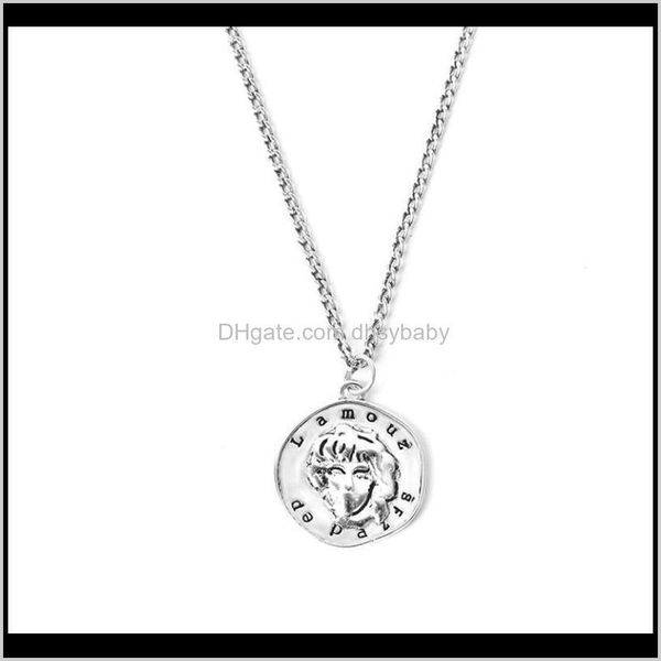

pendant necklaces & pendants jewelry drop delivery 2021 s925 sterling sier customized meteor coin womens taiyin retro round brand cool wind, Silver