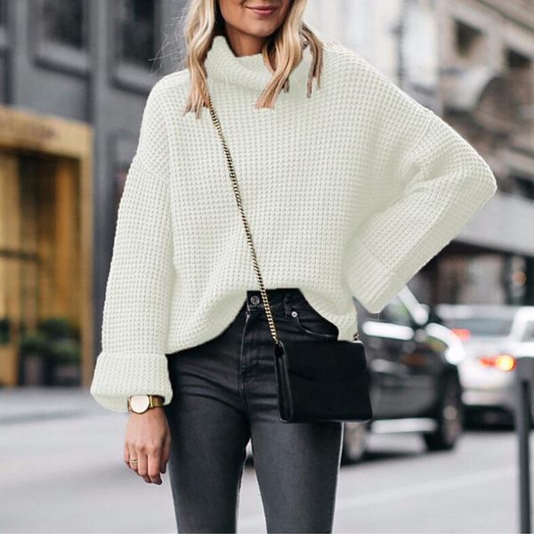 

women's sweaters winter turtleneck knitted sweater warm women autumn loose pullover casual long sleeve thick jumper sweter mujer #f5, White;black