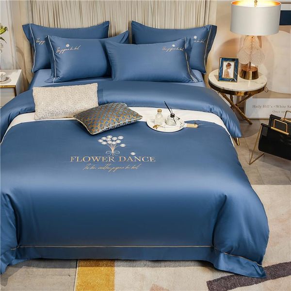

bedding sets michiko light luxury pattern satin long staple cotton four piece set