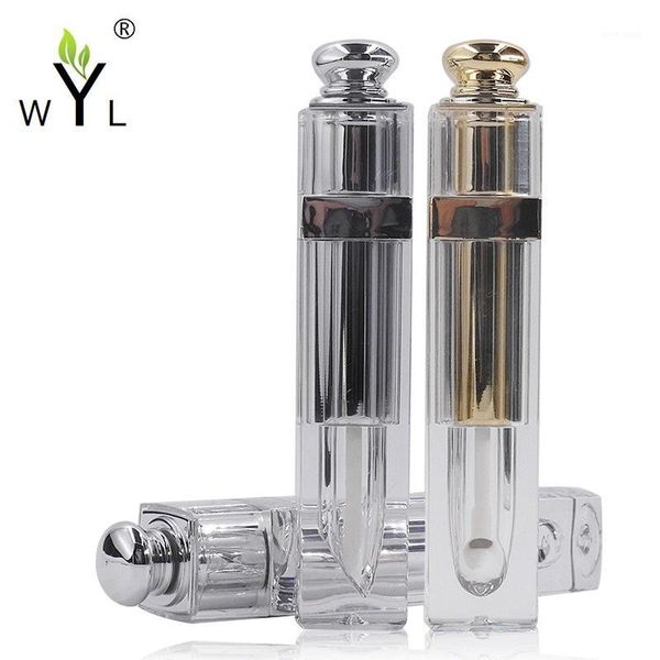 

100pcs 5ml clear empty lipgloss tube with silver cap,clear case 5g,diy square packing container