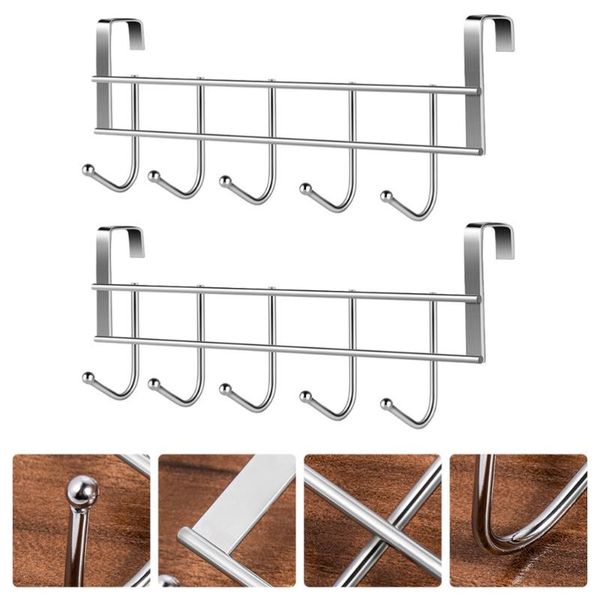 

hooks & rails 2pcs stainless steel towel hook wall mounted bath hanger with 5