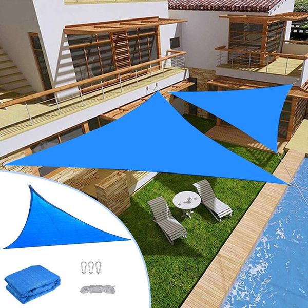 

shade sunshade net 3x3x3m triangles grey/beige/blue sun sail canopy uv block awning for outdoor patio garden backyard tents