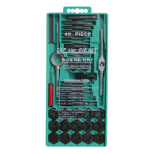 

40pcs round thread die tap hss threading dies tool for machining external alloy steel carbide screw deburr bit hand tools