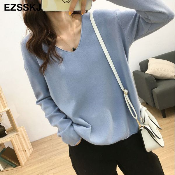 

2021 spring autumn new lazy knit oversize sweater womens pullover korean loose bottoming shirt big sweater, White;black