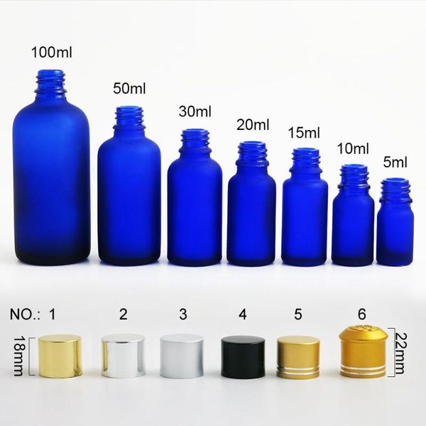 

cobalt blue frosted glass bottle 5 10 15 20 30 50 100 ml cosmetic container tamper evident cap travel empty vial storage bottles & jar j