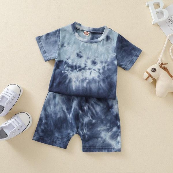 

clothing sets 2021 summer children set toddler baby boy girl outfit tiedye short sleeve t-shirt shorts 2pc clothes outfits, White