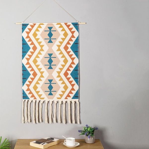

tapestries macrame woven wall hanging tapestry boho chic bohemian printed geometric art decor apartment home decoration 90cmx50cm