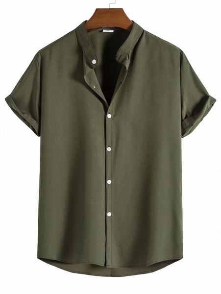 

men solid button through shirt l9uc#, White;black