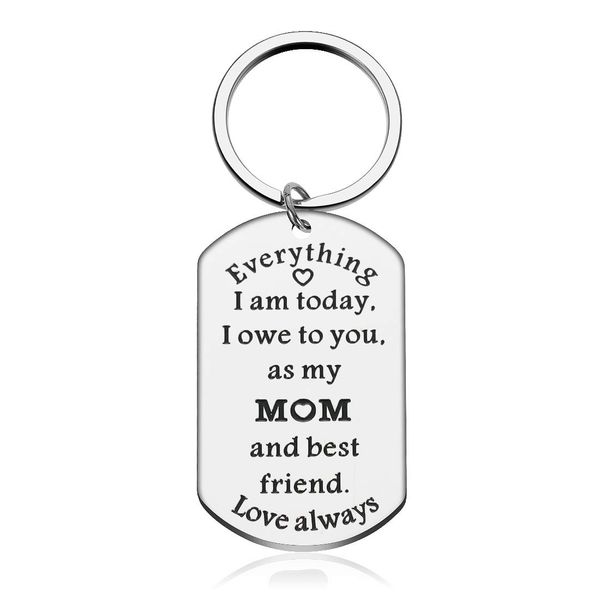 

10pieces/lot mothers day keychain gifts for mother women mom from son daughter kids birthday keyring gifts for friends sister, Silver