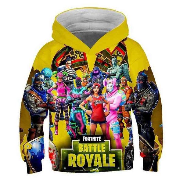 

children's fortress night children's game 3d digital fortnite hoodie, Black
