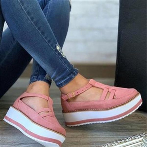 

hollow out women sandals buckle strap flock summer shoes chaussures femme flat platform sandalias fashion, Black