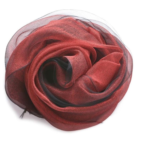 

hats, scarves & gloves sets -mulberry silk scarf sws062 national style double color contrast fashion ladies, Blue;gray