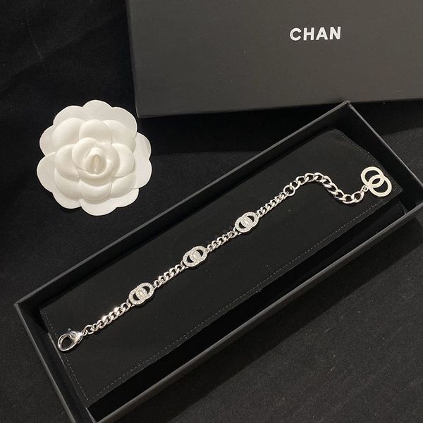 

xiaoxiangfeng liu shishi's same small c silver bracelet choker recommends online red fashion live broadcast, Golden;silver