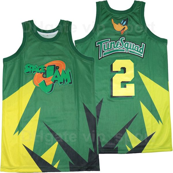 Herren #2 DUCK Basketball SPACE JAM Trikot Teamfarbe Grün für Sport Reine Baumwolle Atmungsaktiv All Ing Sportuniform Top Qualität im Angebot