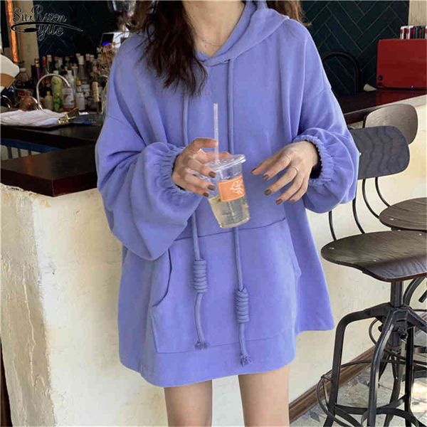 

winter fleece women's hoodie casual loose solid sweatshirt plus size pullover jacket ladies clothing 11782 210508, Black