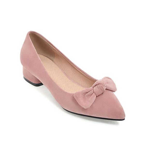 

dress shoes qplyxco size 34-43 women's suede single spring 2021 square heel bow 3cm shallow mouth chinese wedding 176-6, Black