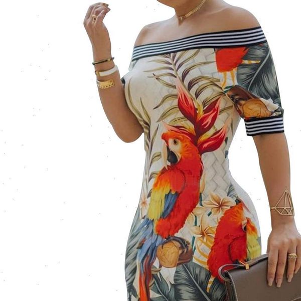 

women dresses off shoulder floral peacock print striped tape bodycon dress elegant fashion chic good quality, Black;gray