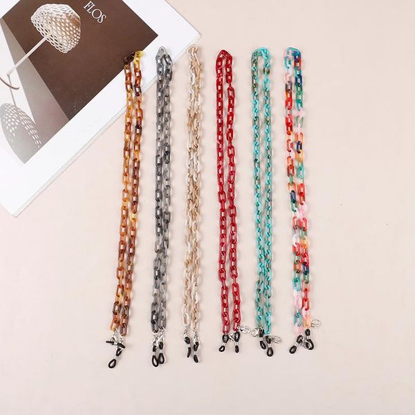 

sunglasses frames acrylic glasses chain non-slip lanyard holder luxury masks decorative eyeglass rope, Silver