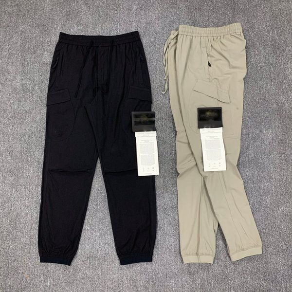 

brand designer badge men's pants expensive compass logo overalls, Black