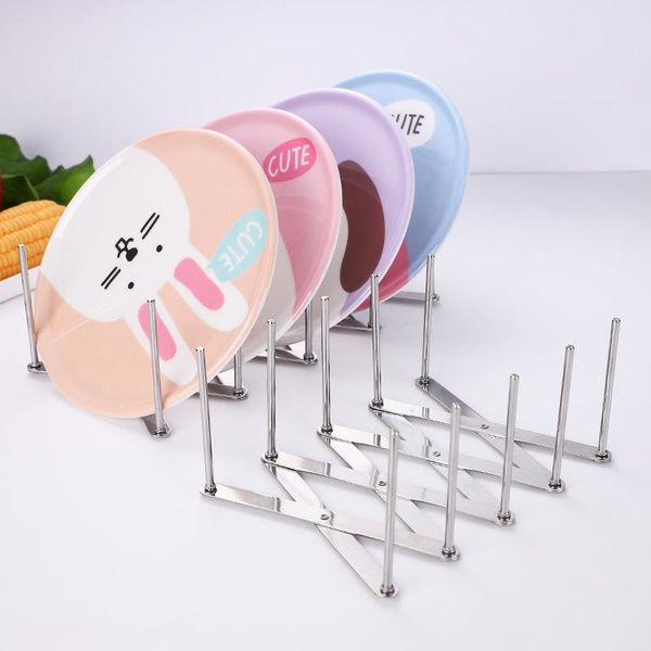 

hooks & rails stainless steel pot lid rack extended spoon plate holder kitchen dish tray storage accessories organizer