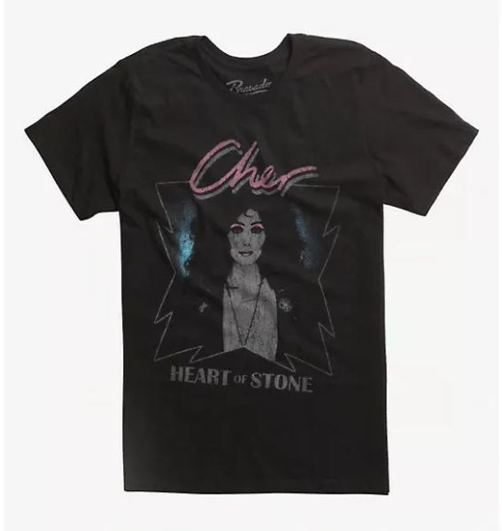 

cher heart of stone t-shirt new 100% authentic & official, White;black
