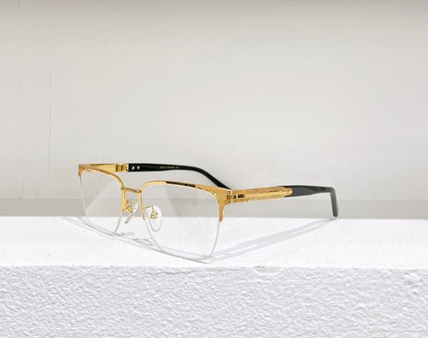 

gold black square eyeglasses half frame clear lens luxury optical glasses frames sonnenbrille men fashion sunglasses frames with box