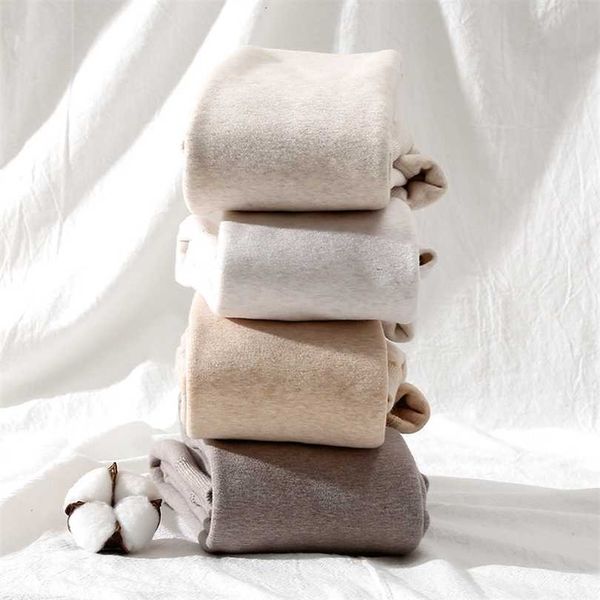 

high waist leggings women solid autumn winter super elastic slim warm femme pants casual streetwear 211218, Black