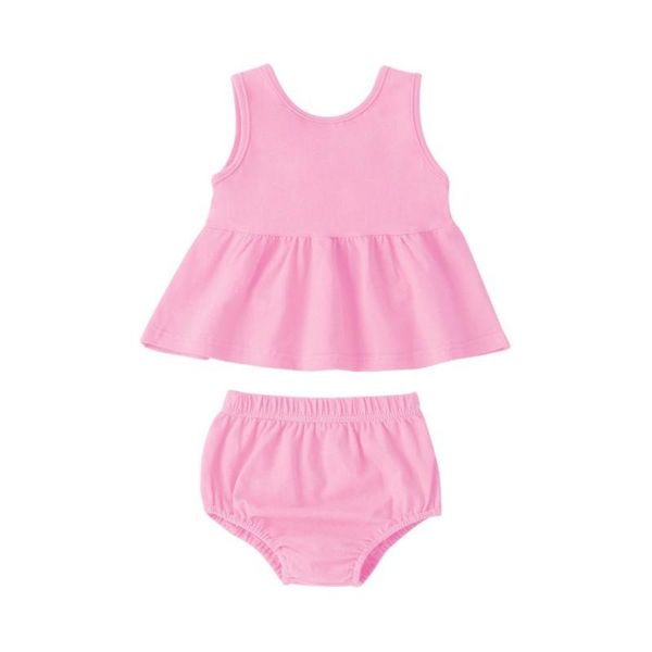 

summer baby girl clothes casual cute set sleeveless + solid shorts 2 piece suit children kids clothing sets, White